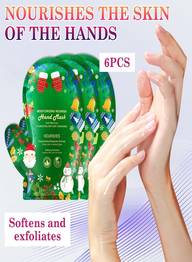 LZYLLS 6 Pairs Hand Masks Moisturizing Gloves, Hydrating Hand Mask Moisturizer Gloves Care for Dry Cracked Hands, Smooth Long Lasting Soft Firming Hand Mask Gift Set for Men Women（P - Image 2